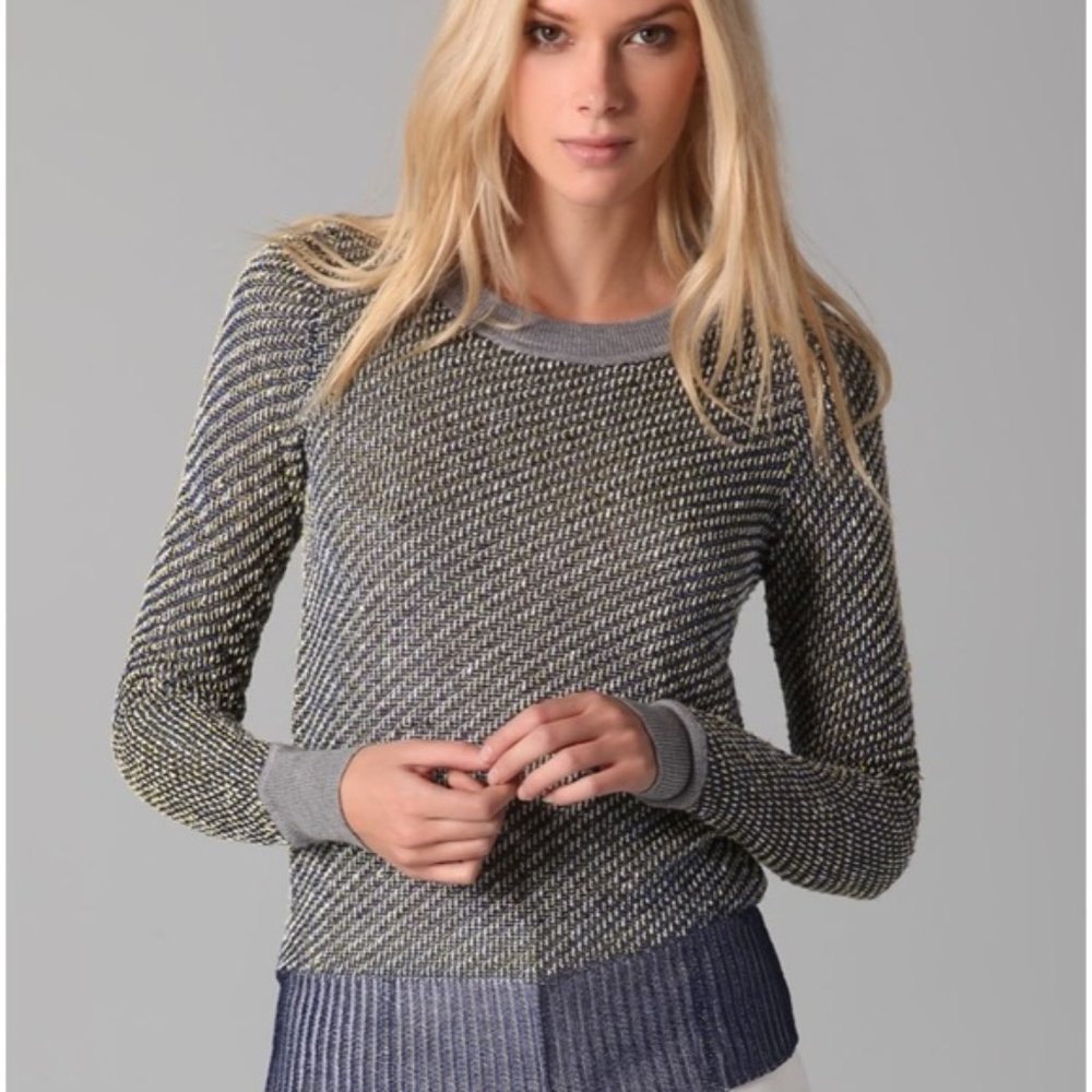 Alexander Wang metallic boucle and mesh sweater